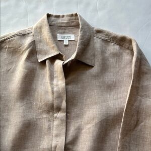 Haven Well Within  Women's Oversized Linen Button Down Shirt size XS